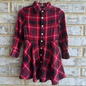 Polo Ralph Lauren Long Sleeve Button Up Plaid Shirt Dress (NO Belt) Size 3T